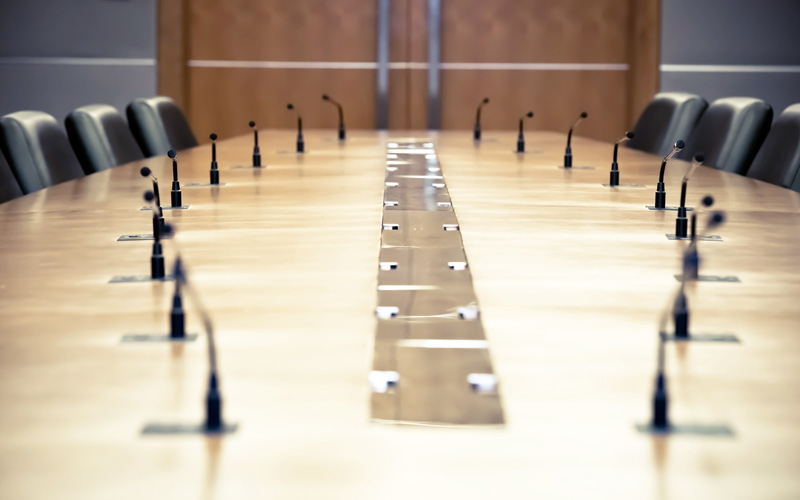 Professional meeting Microphone on the Table.
